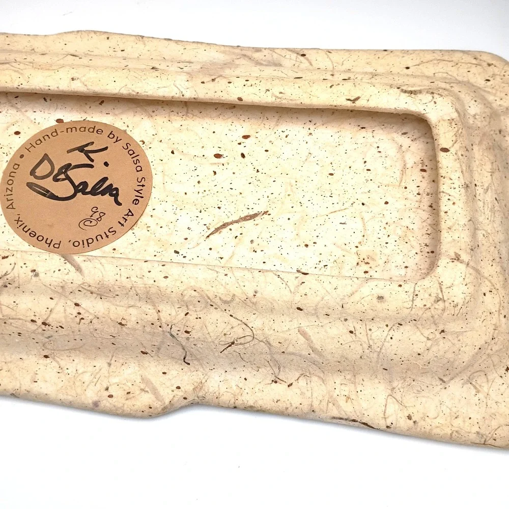 Salsa Style Art Studio Leaf Design Platter SIGNED‎ K DeSalsa Organic Fiberclay